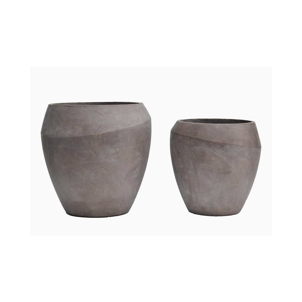Rounded Mixed-Form Cement Planter | Nifloral