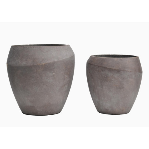 Rounded Mixed-Form Cement Planter | Nifloral