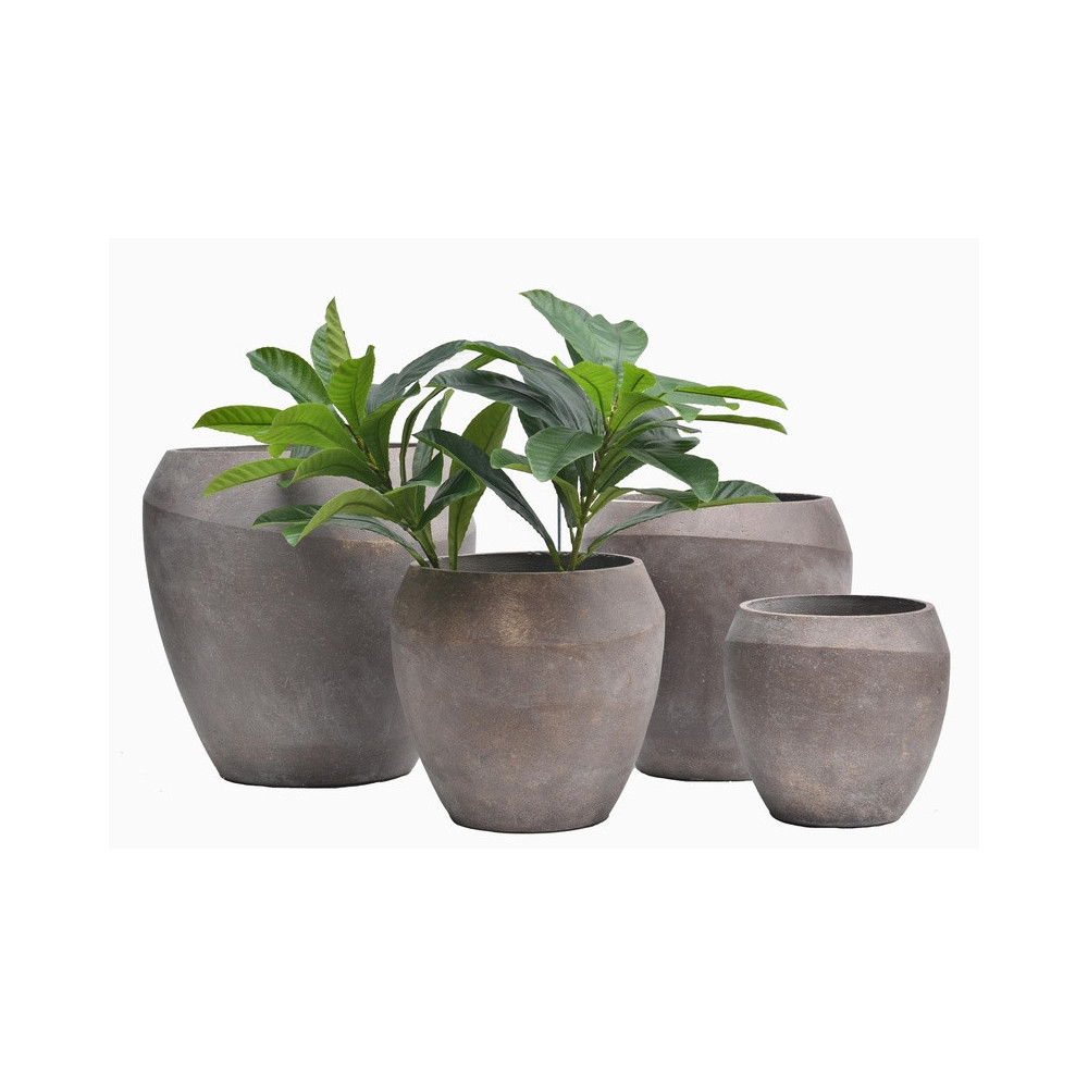 Rounded Mixed-Form Cement Planter | Nifloral