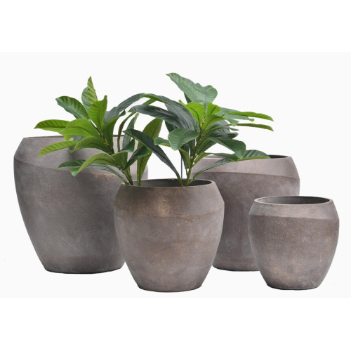 Rounded Mixed-Form Cement Planter | Nifloral