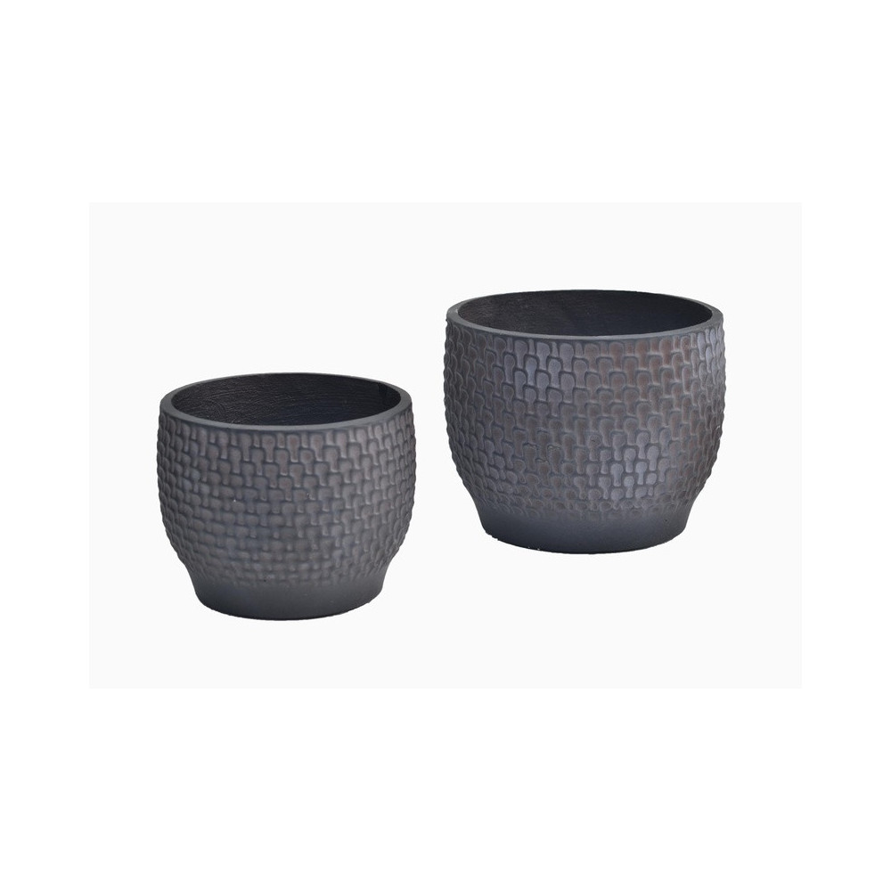 Dark Round Cement Planter | Nifloral