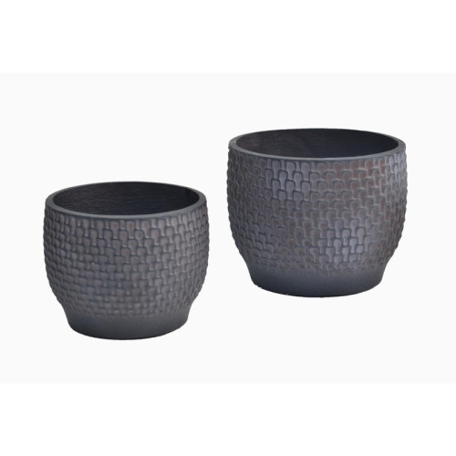 Dark Round Cement Planter | Nifloral