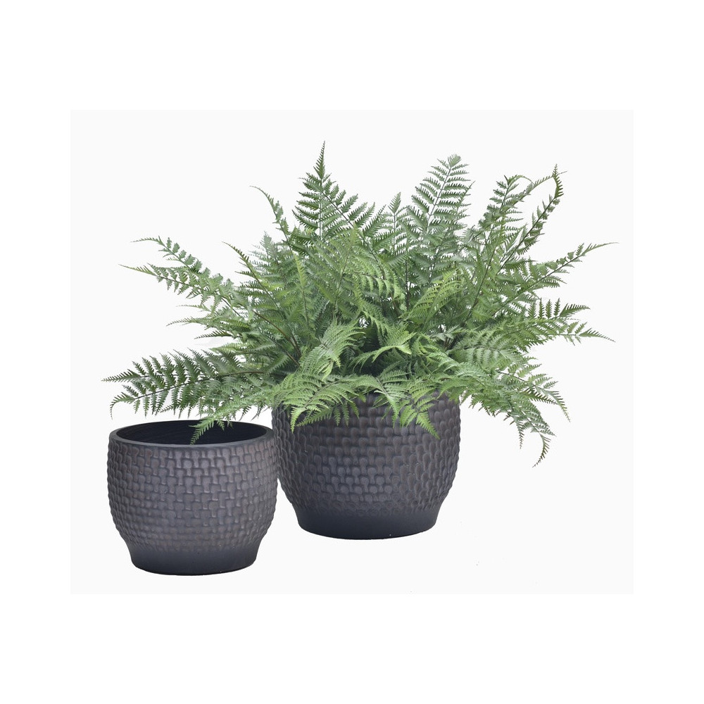 Dark Round Cement Planter | Nifloral