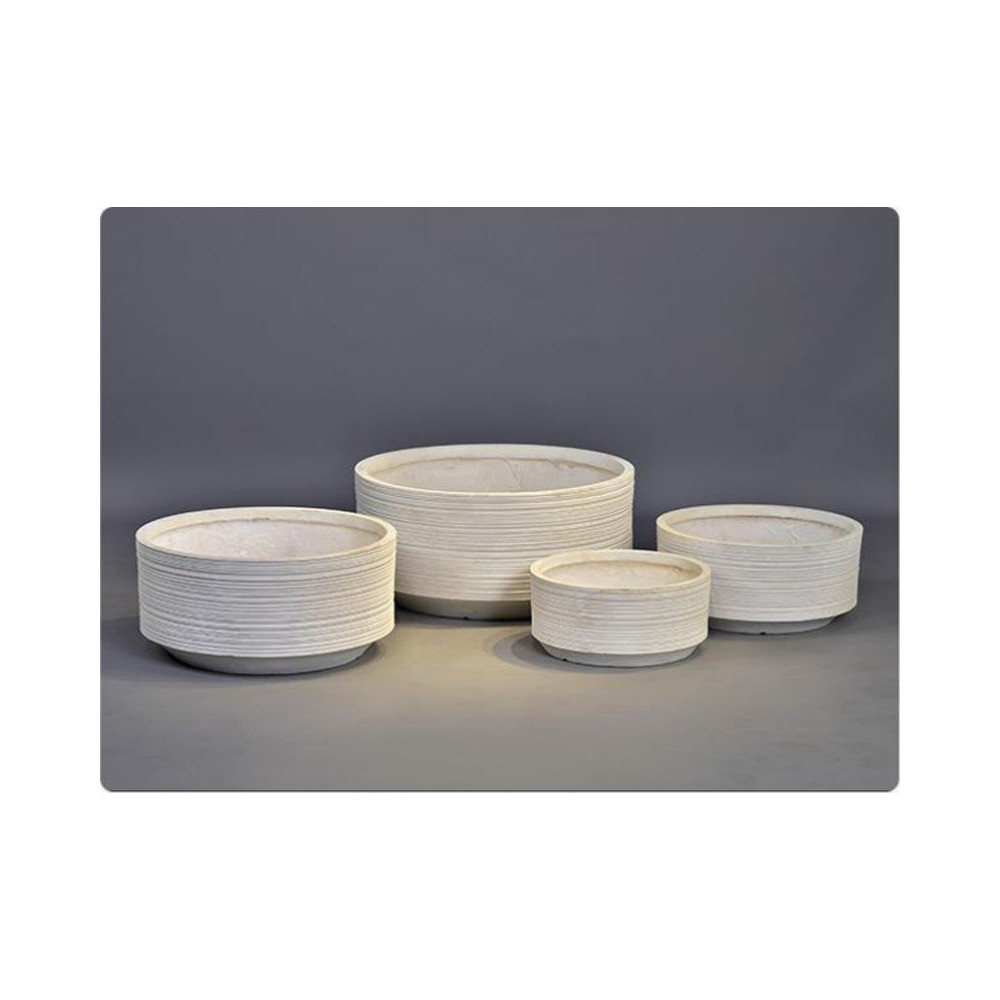 White Stripe Cement Planter - XMYYH-GA30-2233