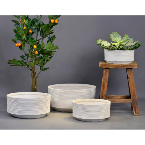 White Stripe Cement Planter - XMYYH-GA30-2233