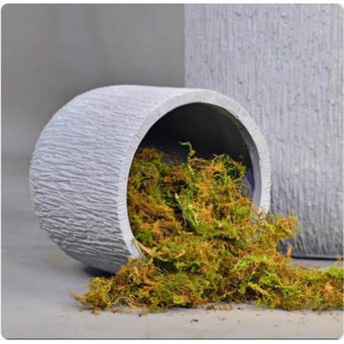 Tall Textured Round Cement Planter