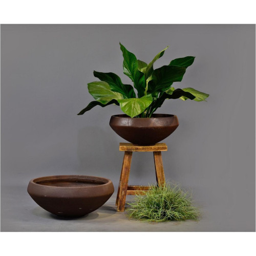 Bowl-Shaped Cement Planter - XMYYH-G30-2357