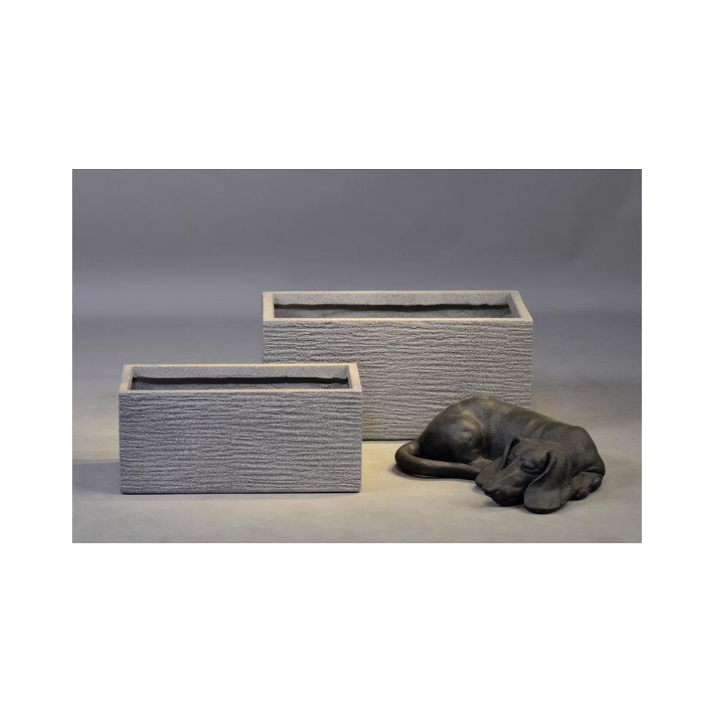 Textured Rectangular Cement Planter