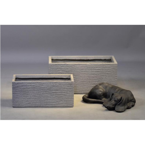 Textured Rectangular Cement Planter