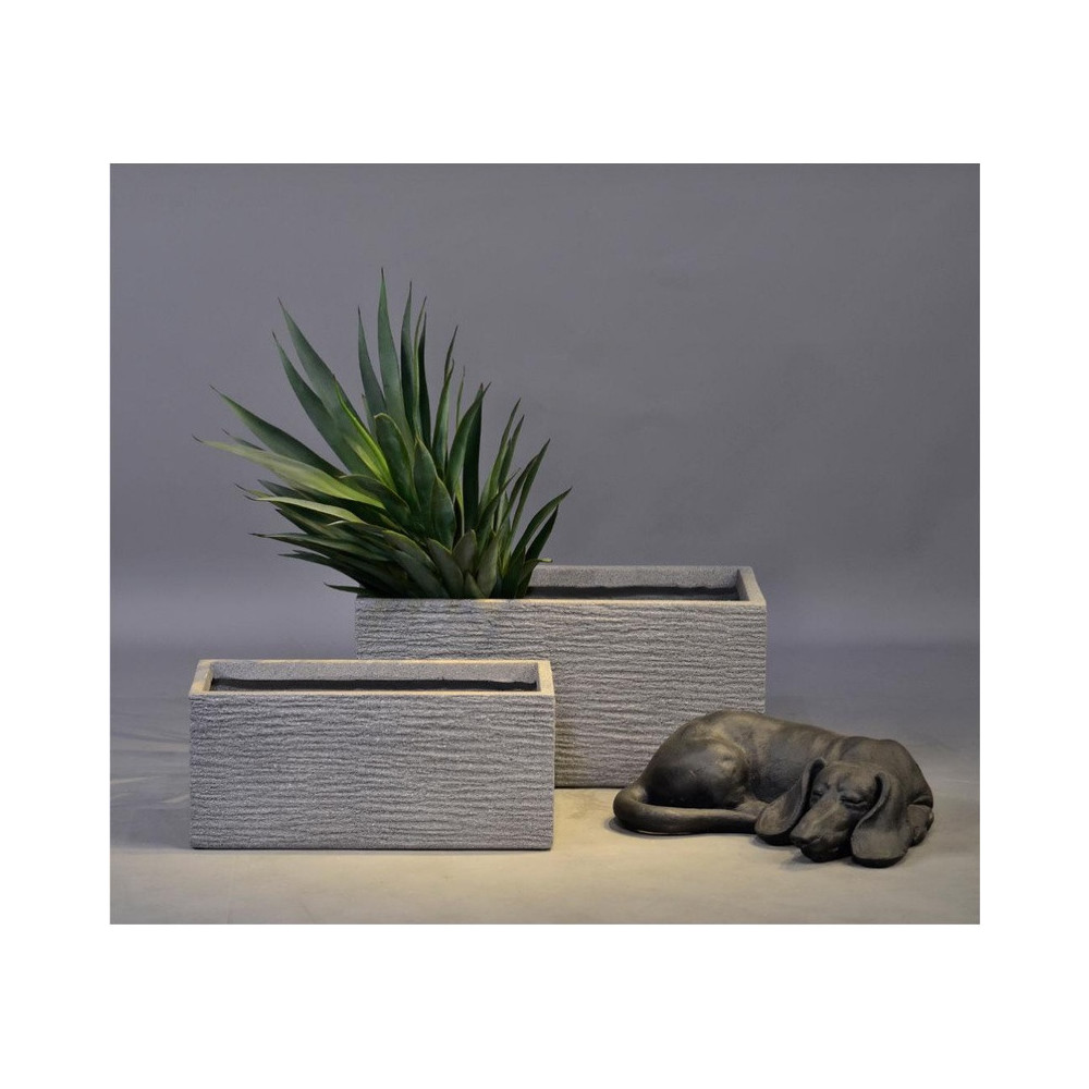 Textured Rectangular Cement Planter