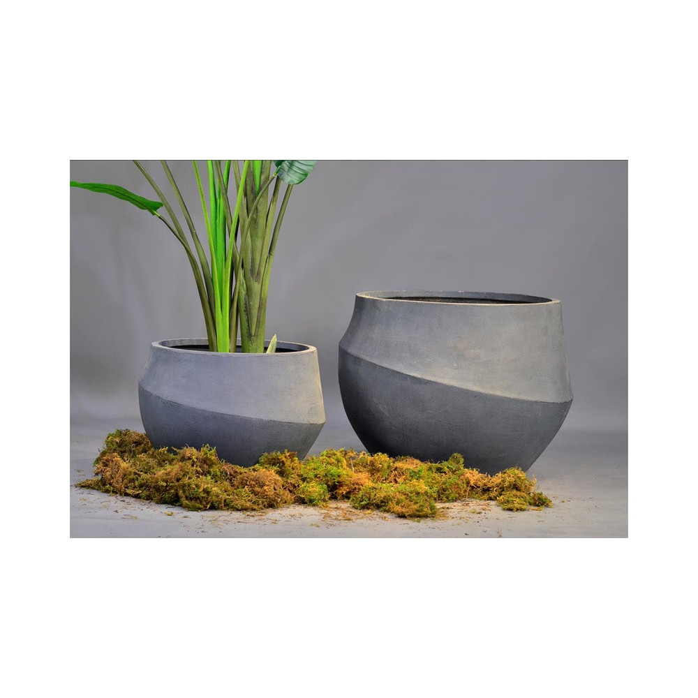 Two-Tone Round Cement Planter - XMYYH-GA30-1389