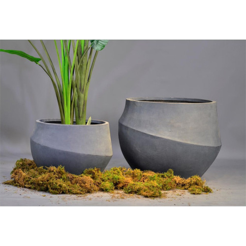 Two-Tone Round Cement Planter - XMYYH-GA30-1389