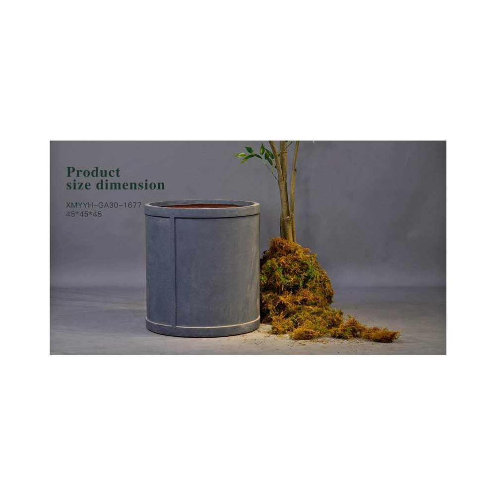 Tall Cylindrical Cement Planter - GA30-1677