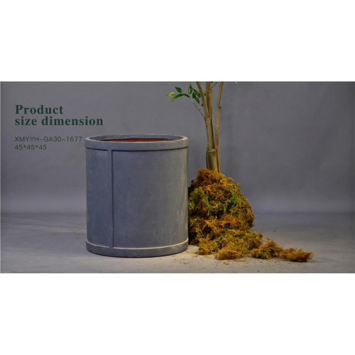 Tall Cylindrical Cement Planter - GA30-1677