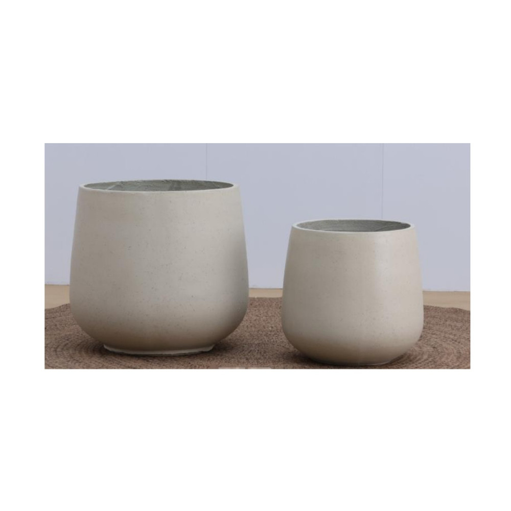 Modern Rounded Cement Pot | NF26-373028-A
