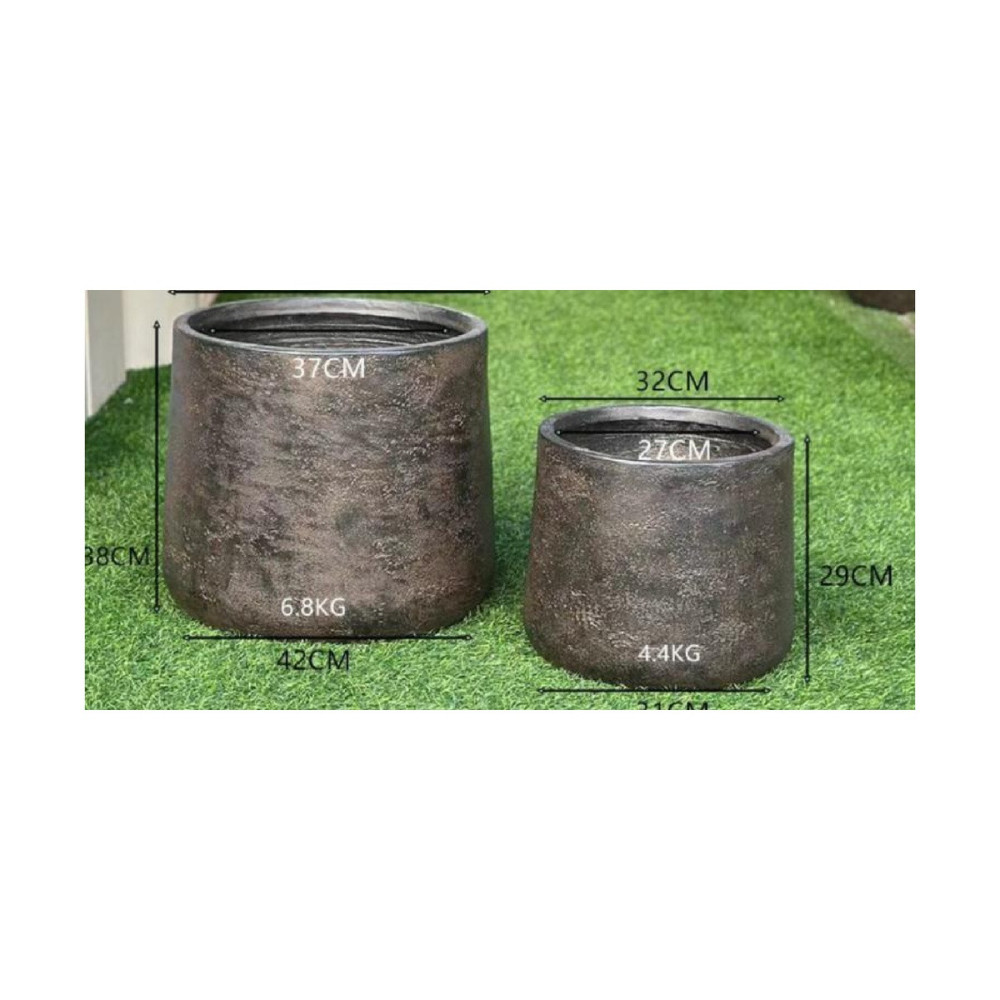 Tall Textured Cement Pot | NF26-373024-A