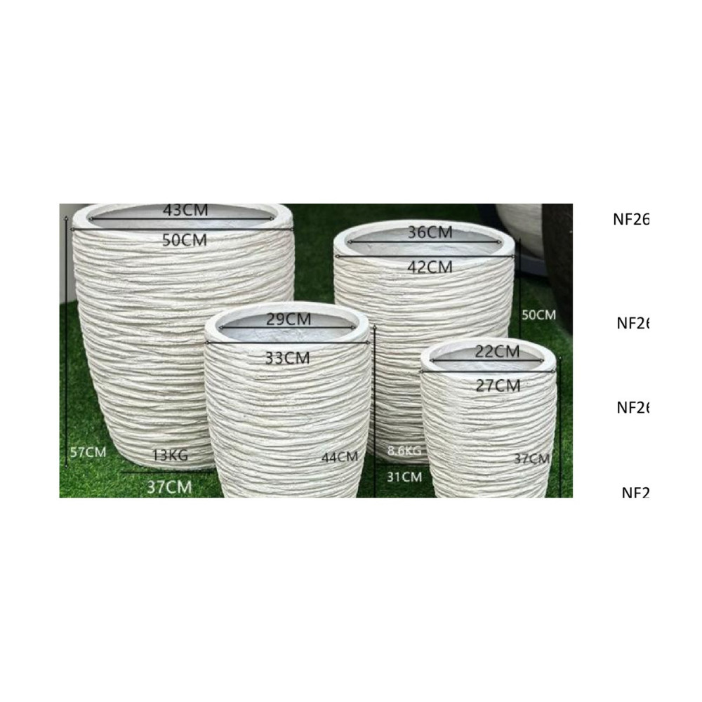 Textured Spiral Cement Pot | NF26-373012-A