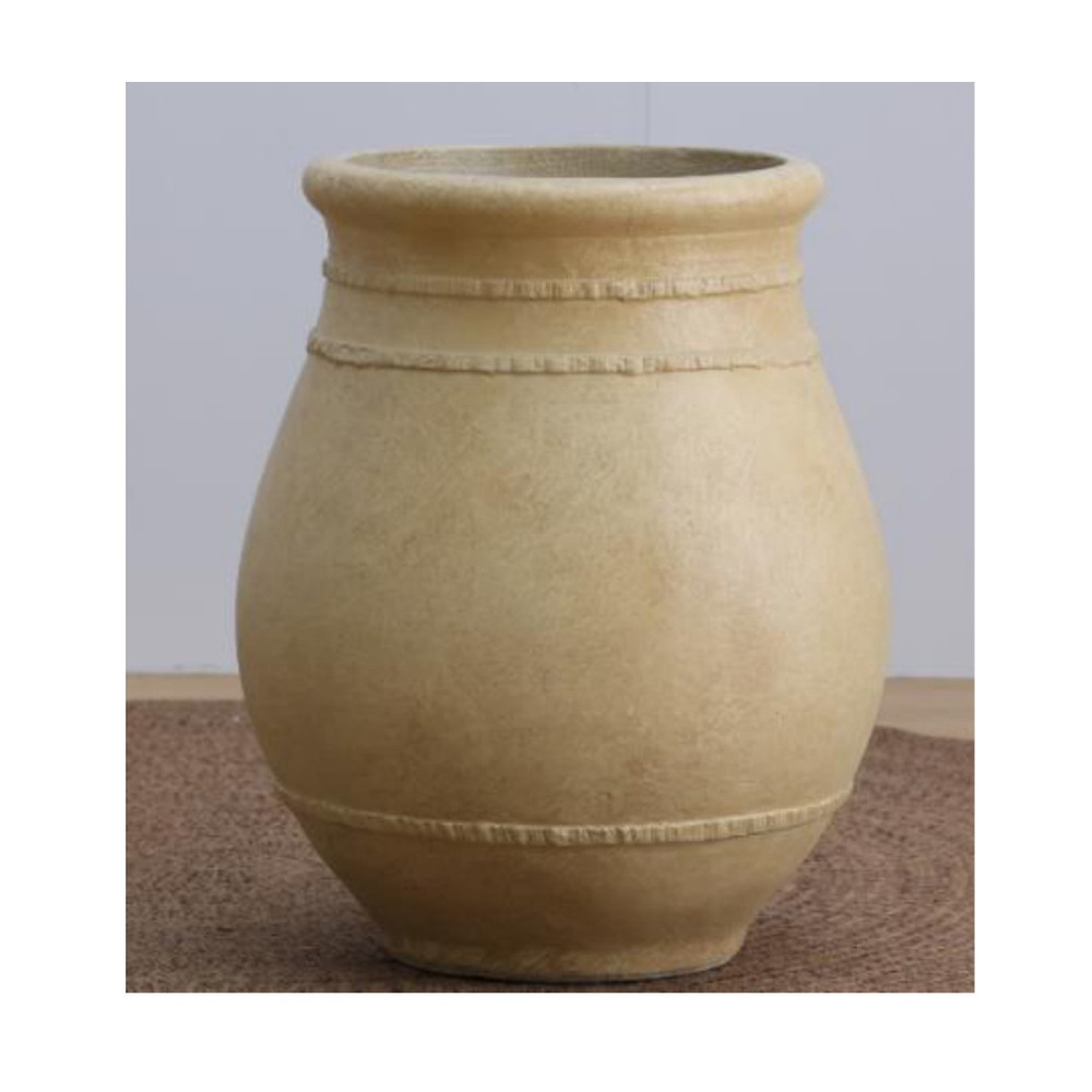 Classic Vase-Shaped Cement Pot - Tan | NF26-373011-A