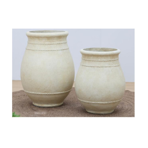 Classic Vase-Shaped Cement Pot - Light | NF26-373008-A