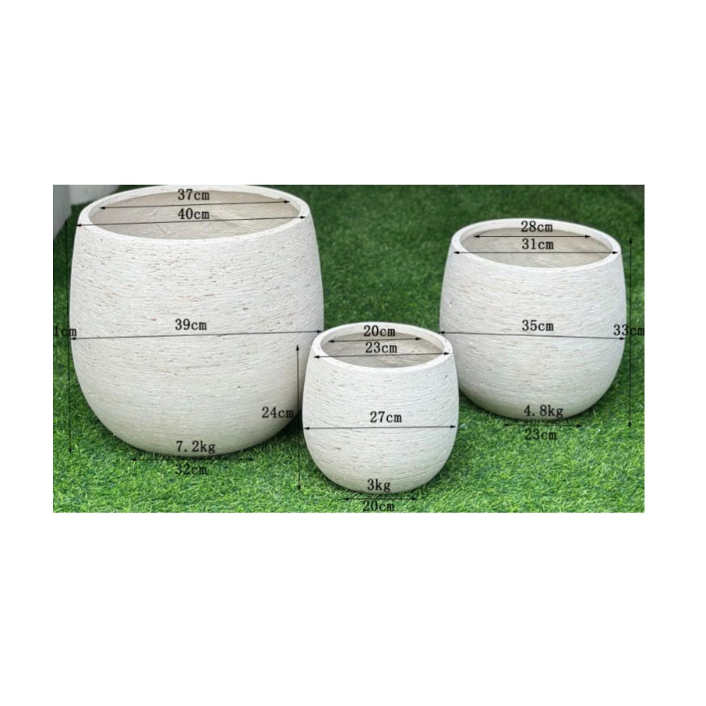 Textured Oval Cement Pot | NF26-373007-A