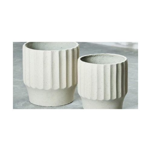 Vertical Fluted Cement Pot | NF25-373009-A