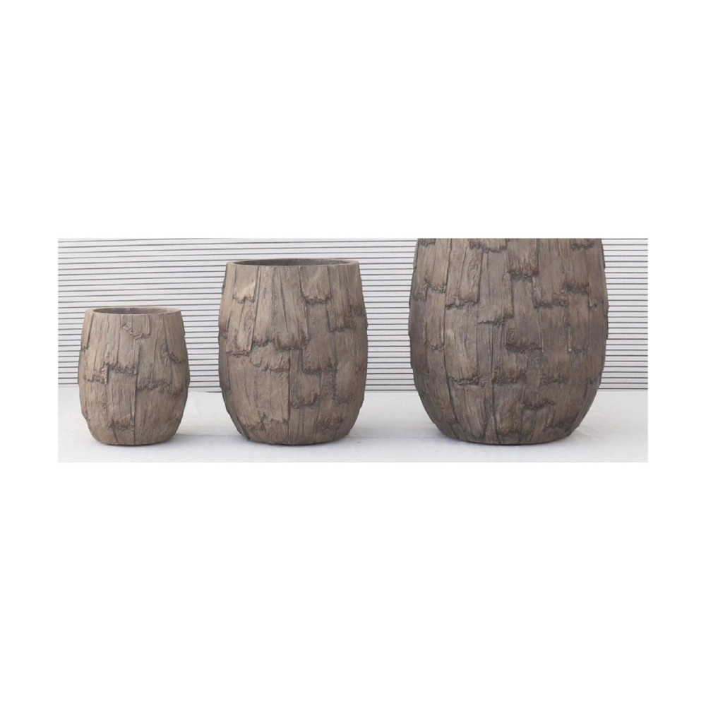 Wood-Effect Cement Pot | NF26-373001-A