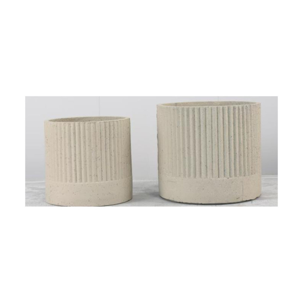 Split-Texture Cement Pot | NF25-373002-A