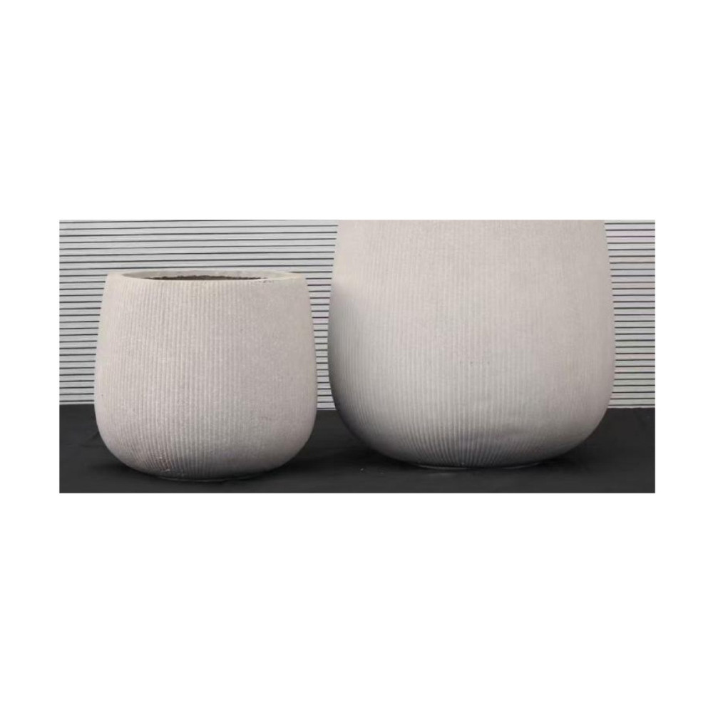 Fine Vertical Line Cement Pot | NF25-373006-A