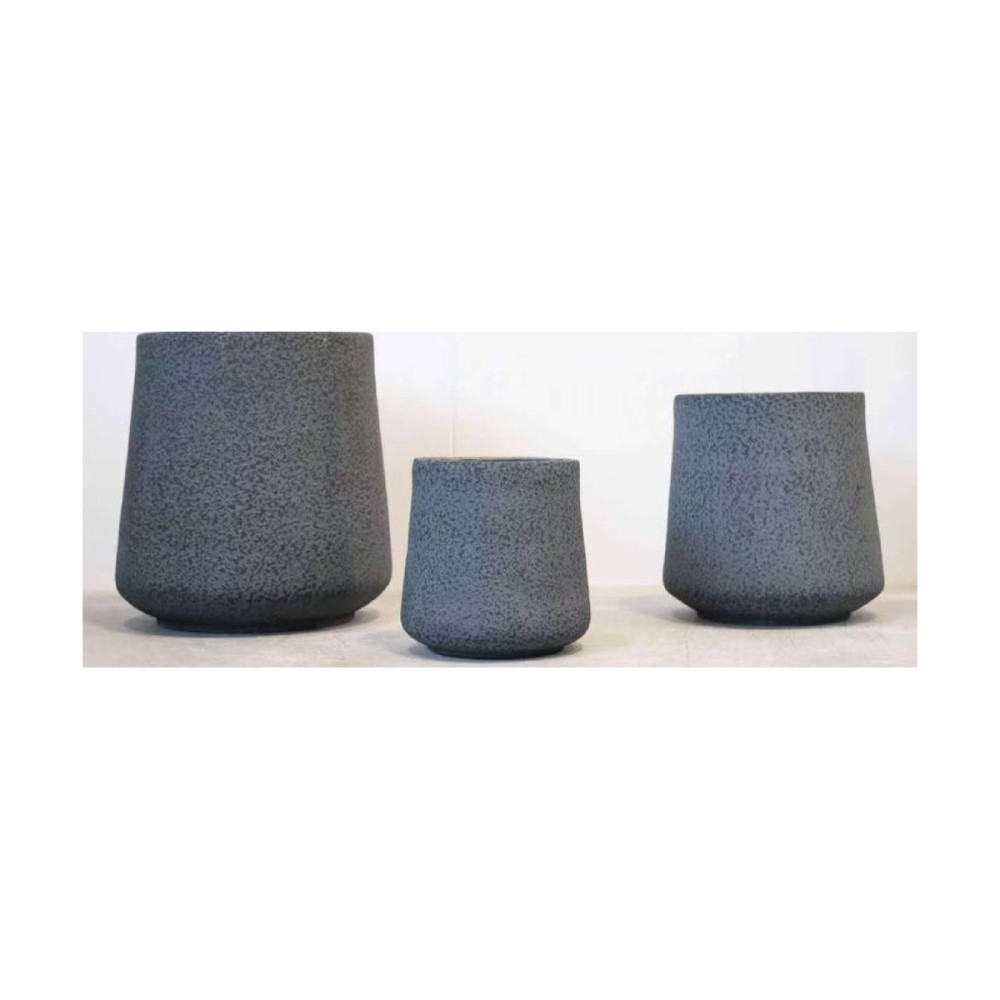 Dark Speckled Cement Pot | NF25-373007-A