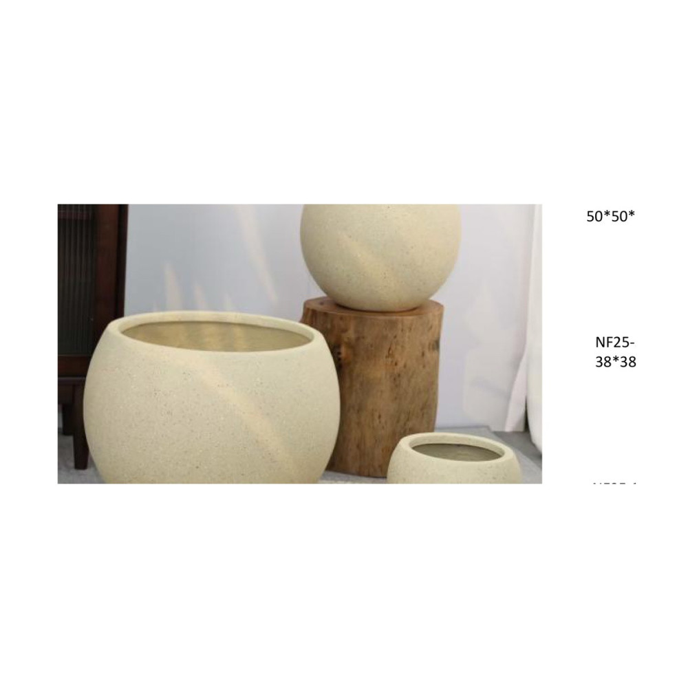 Smooth Oval Cement Pot | NF25-373008-A