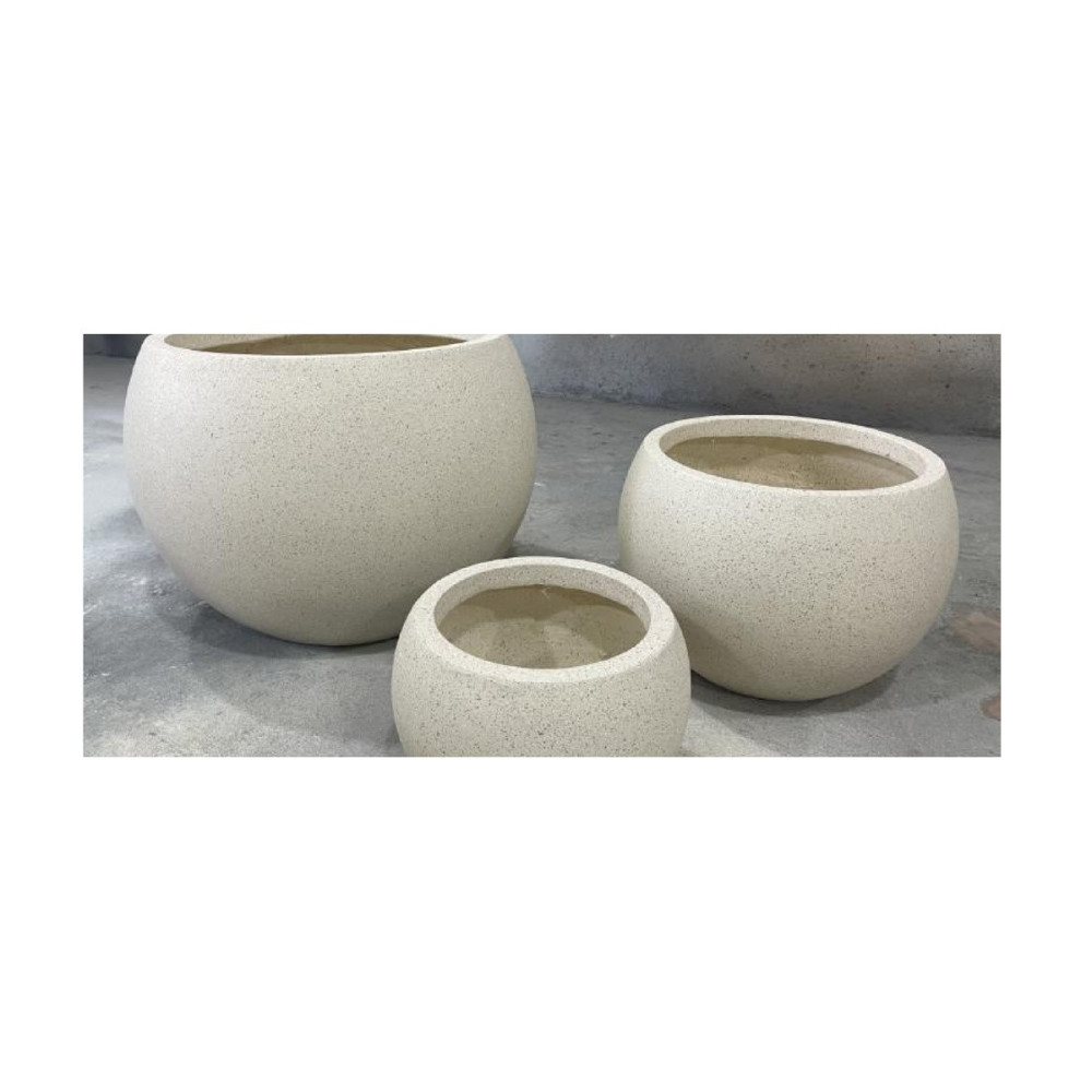 Smooth Rounded Cement Pot | NF24-373002