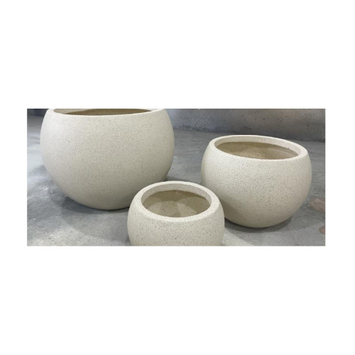 Smooth Rounded Cement Pot | NF24-373002