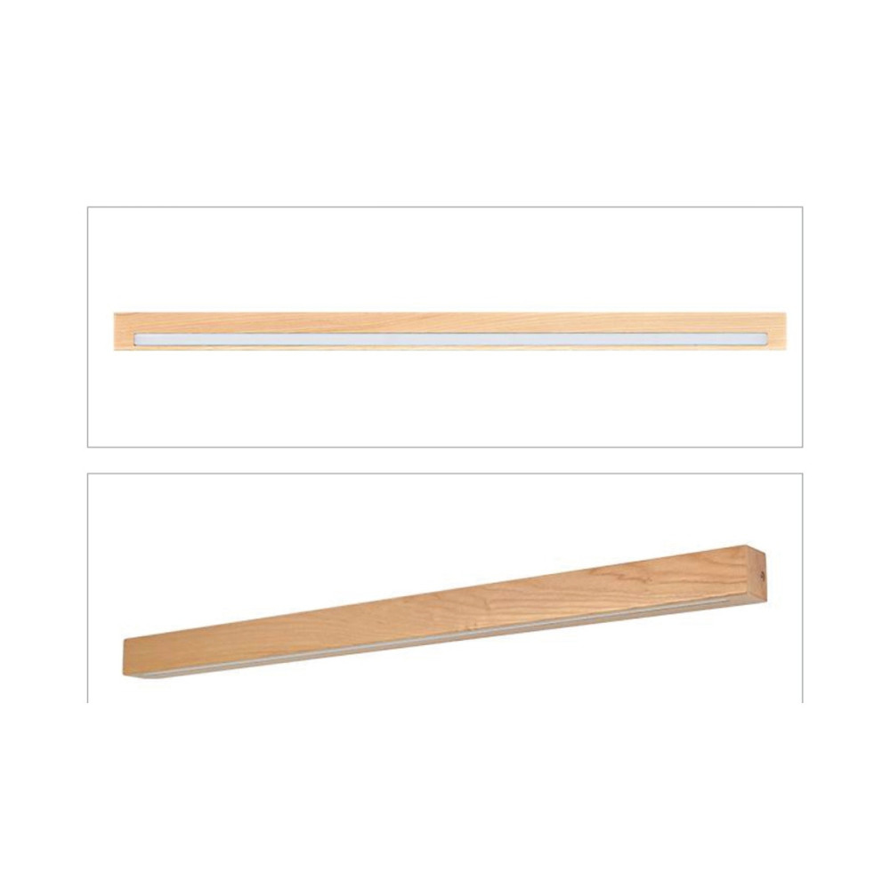 Slim Rectangular Solid Wood Wall Light | YNT
