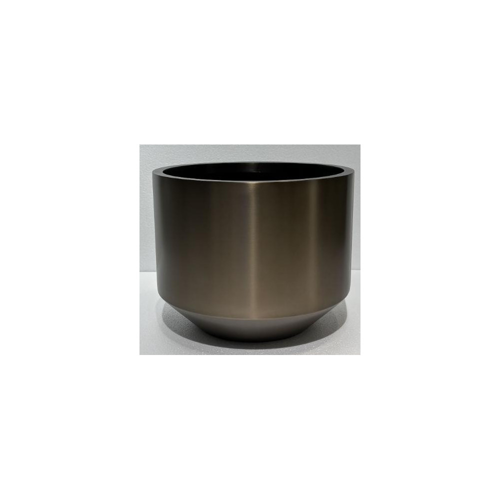 Dark Round Metal Planter - NF23-429040