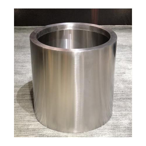Silver Cylindrical Metal Planter