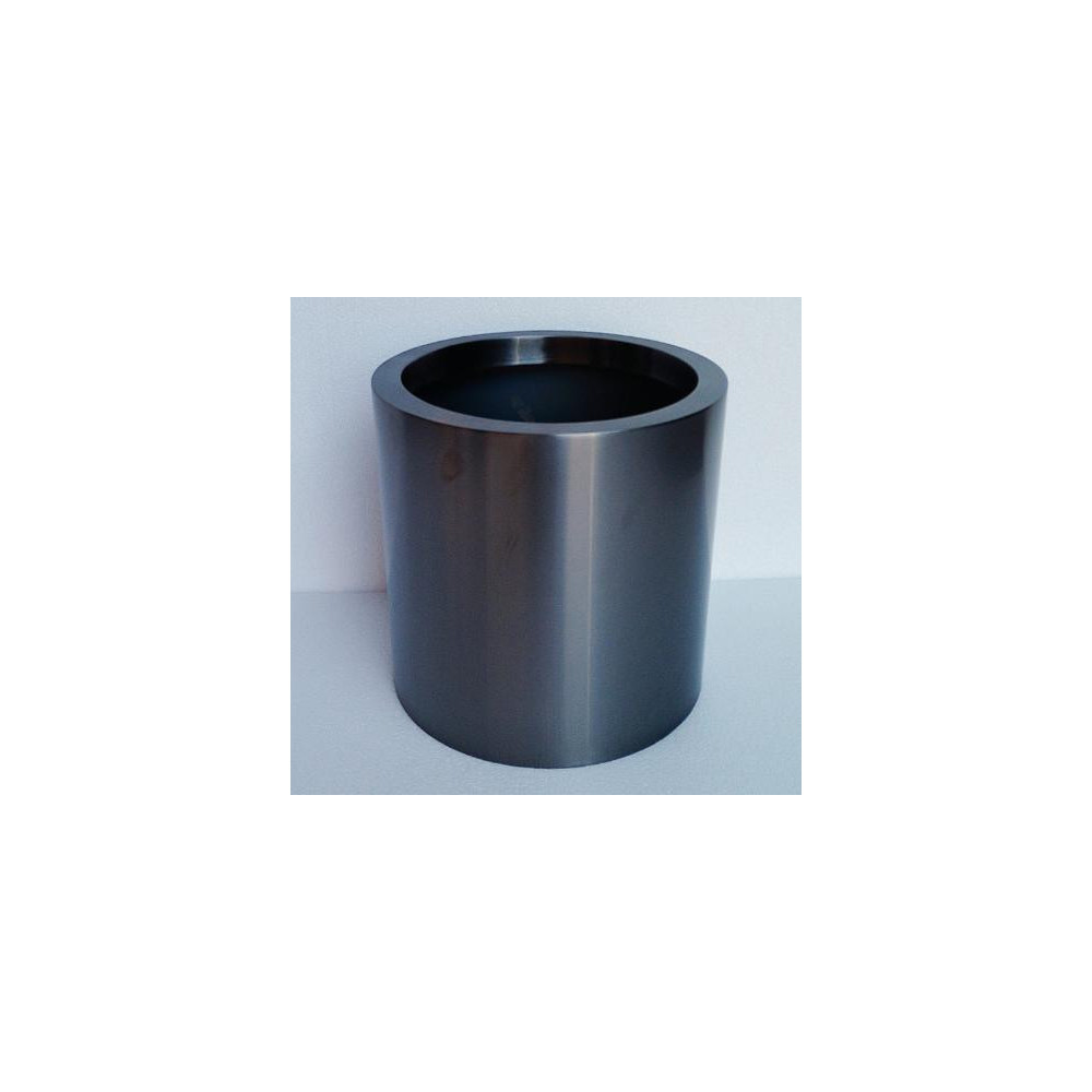 Dark Cylindrical Metal Planter