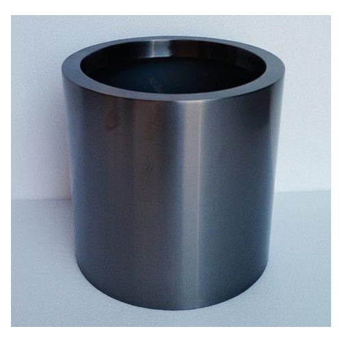 Dark Cylindrical Metal Planter