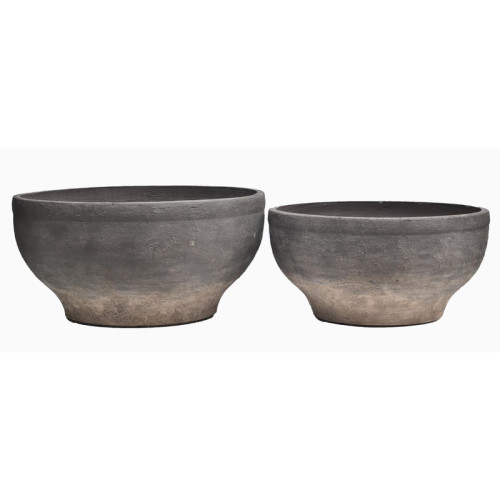 Wide Low Cement Planter | Nifloral