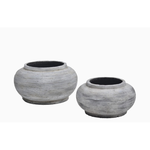 Low Rounded Cement Planter | Nifloral