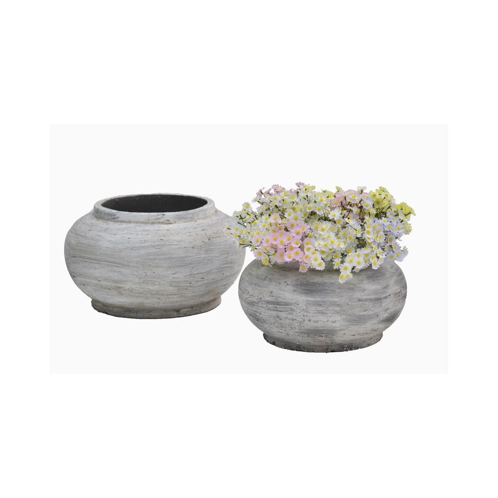 Low Rounded Cement Planter | Nifloral