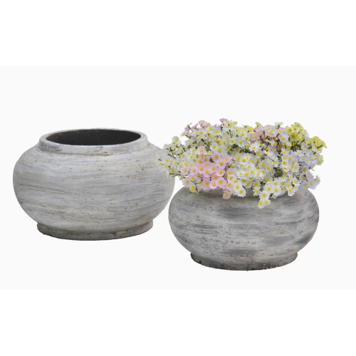 Low Rounded Cement Planter | Nifloral