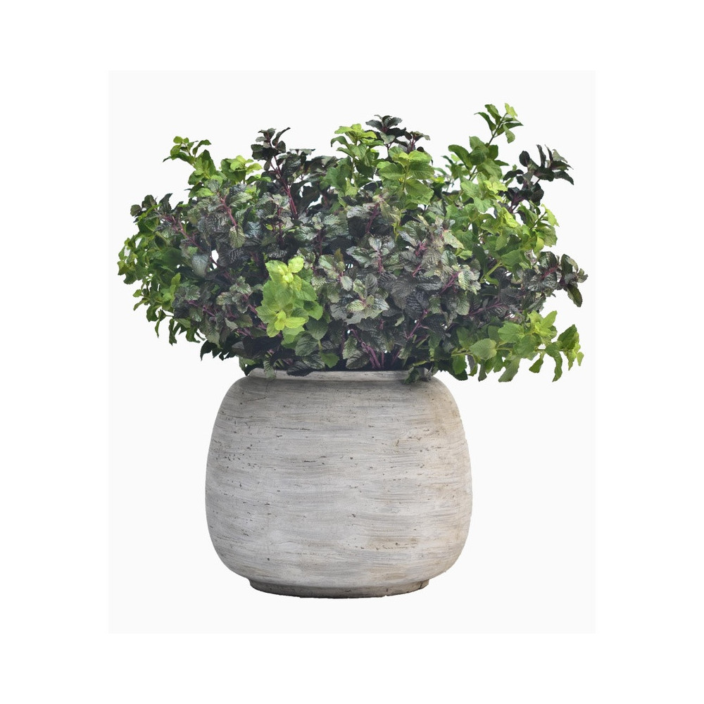 Rounded Cement Planter with Tapered Profile | Nifloral
