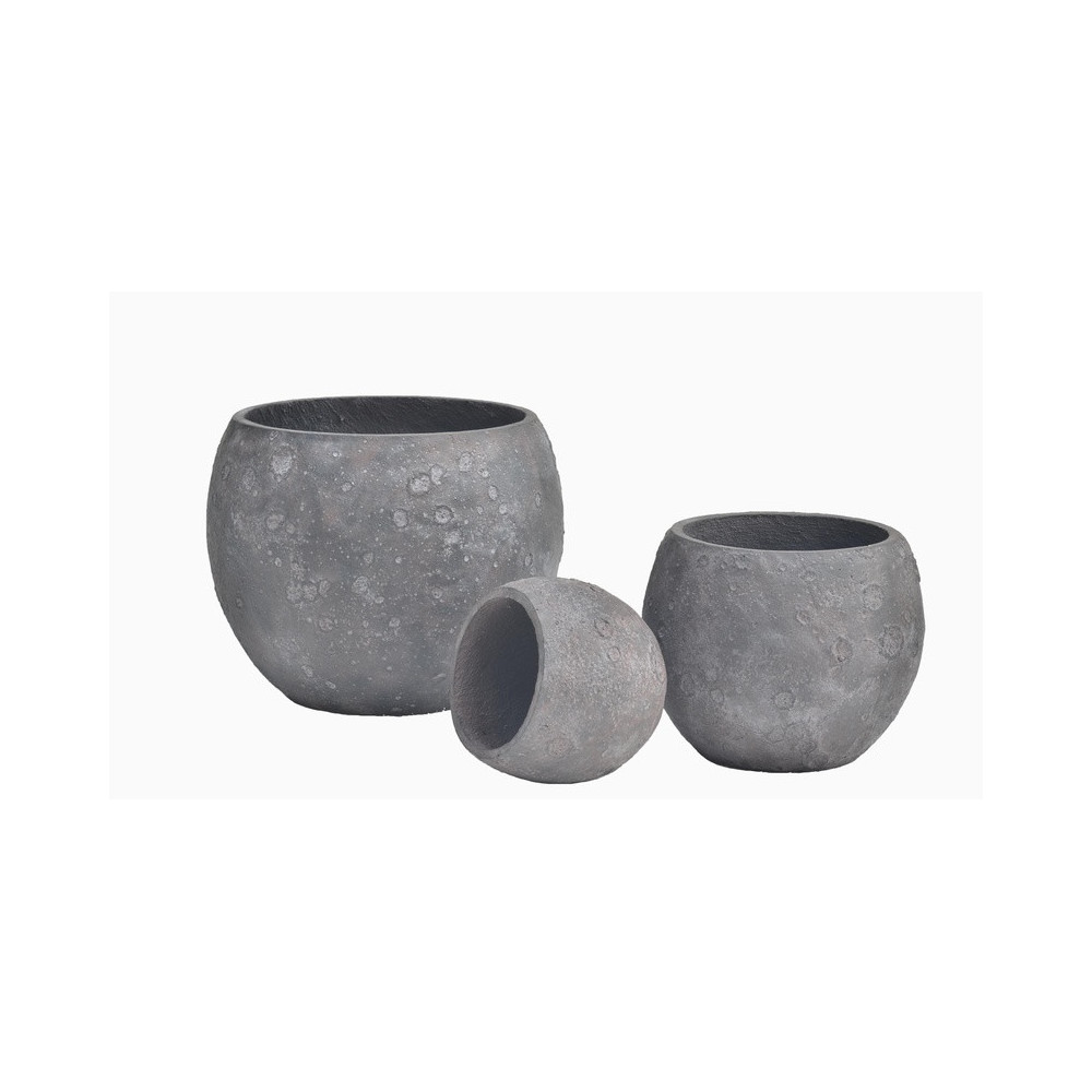 Rounded Dark Cement Planter | Nifloral