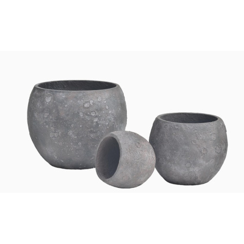 Rounded Dark Cement Planter | Nifloral