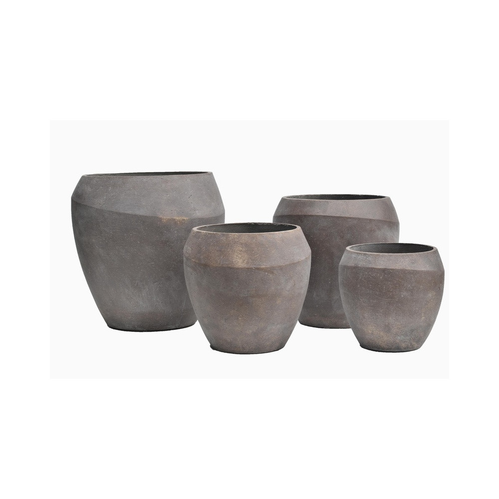 Rounded Mixed-Form Cement Planter | Nifloral