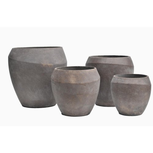 Rounded Mixed-Form Cement Planter | Nifloral
