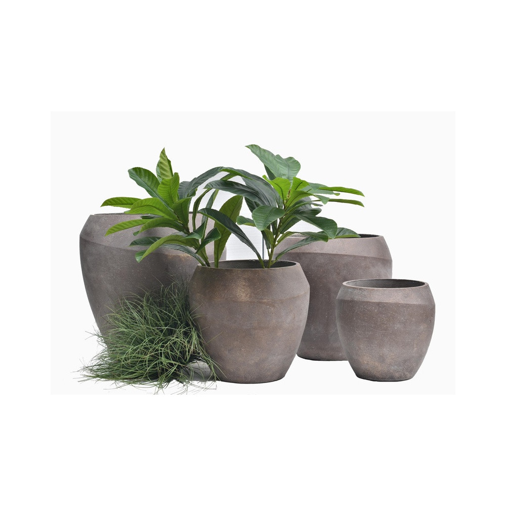 Rounded Mixed-Form Cement Planter | Nifloral