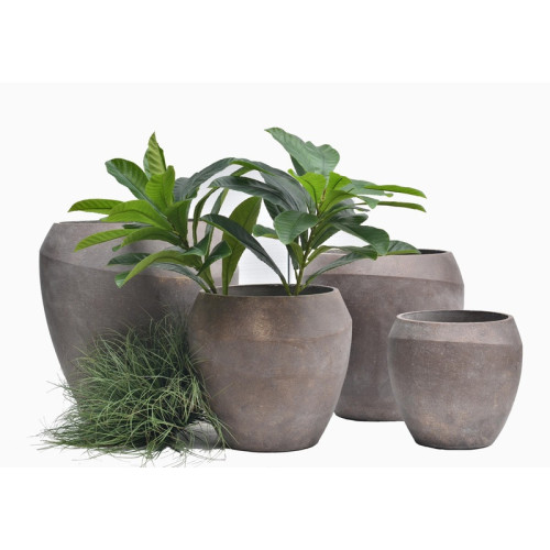 Rounded Mixed-Form Cement Planter | Nifloral